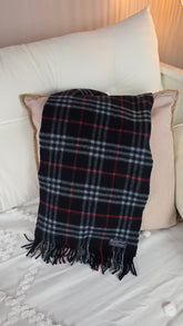 Burberry Navy 100% Cashmere Scarf - 3205