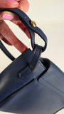 Longchamp Navy Leather/Suede Shoulder Bag - G0147