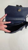 Longchamp Navy Leather/Suede Shoulder Bag - G0147