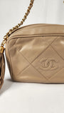 Chanel Beige Lambskin Mini Camera Bag - 3147