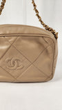 Chanel Beige Lambskin Mini Camera Bag - 3147