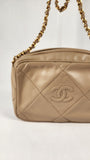Chanel Beige Lambskin Mini Camera Bag - 3147