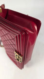 Chanel Boy Medium Red Leather Chain Shoulder Bag - 3212