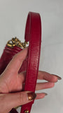 Chanel Boy Medium Red Leather Chain Shoulder Bag - 3212