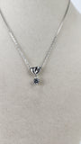 Swarovski Silver Necklace with Heart and Rhinestone Charm - 2468