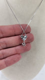 Swarovski Silver Necklace with Heart and Rhinestone Charm - 2468