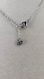 Swarovski Silver Necklace with Heart and Rhinestone Charm - 2468