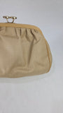 Celine Beige Coated Canvas Kisslock Clutch - 3260