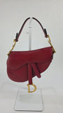 Christian Dior Red Leather Saddle Hand Bag - 3283