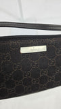 Gucci GG Brown/Black Canvas Boat Shoulder Bag - 3277