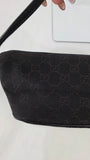 Gucci GG Brown/Black Canvas Boat Shoulder Bag - 3277