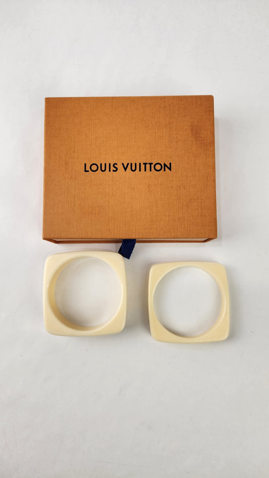 Louis Vuitton Ecru Plastic Bracelets (set of 2) - G0286