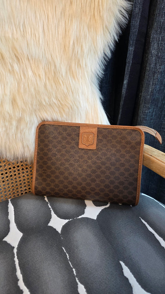 Celine Brown Macadam Clutch - 3345