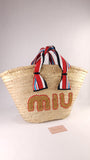Miu Miu Beige Raffia Tote Bag - 3368