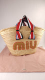 Miu Miu Beige Raffia Tote Bag - 3368