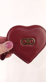 Salvatore Ferragamo Red Leather Heart Coin Purse - 3513