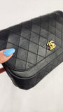 Chanel Matelasse Black Lambskin Chain Shoulder Bag - 3501