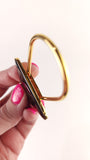 Prada Black/Gold Metal Plate Key Ring - 3584