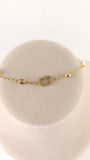Dior Gold Tone Rhinestone CD Bracelet/Anklet - 3589