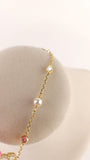 Dior Gold Tone Rhinestone CD Bracelet/Anklet - 3589