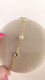 Dior Gold Tone Rhinestone CD Bracelet/Anklet - 3589