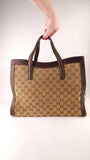 Gucci GG Brown Canvas/Leather Tote - G0508