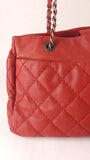 Chanel Matelasse Red Lambskin Chain Shoulder Bag - 3472