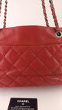 Chanel Matelasse Red Lambskin Chain Shoulder Bag - 3472