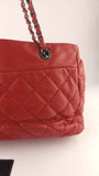 Chanel Matelasse Red Lambskin Chain Shoulder Bag - 3472