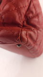Chanel Matelasse Red Lambskin Chain Shoulder Bag - 3472