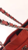 Chanel Matelasse Red Lambskin Chain Shoulder Bag - 3472