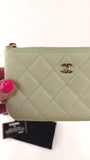 Chanel Mint Green Textured Leather Pouch - G0460