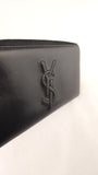 YSL Black Leather Long Zippy Wallet - 3187