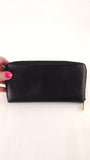 YSL Black Leather Long Zippy Wallet - 3187