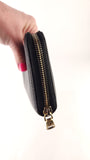 YSL Black Leather Long Zippy Wallet - 3187