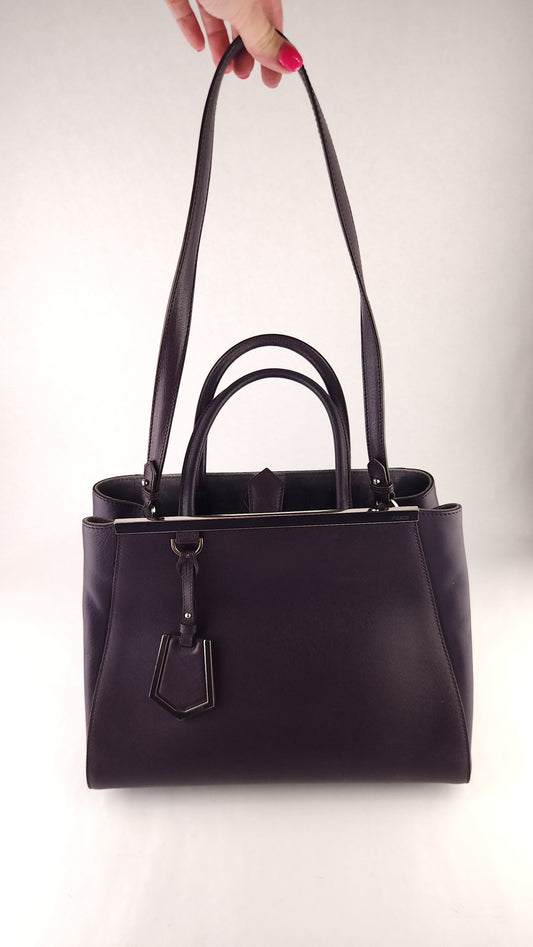 Fendi Purple Leather 2way Tote - G0507
