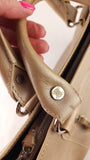 Celine Beige Metallic Leather Handbag - G0488