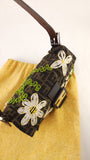 Fendi Zucca Canvas Floral Design Handbag - G0510