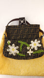Fendi Zucca Canvas Floral Design Handbag - G0510