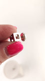Hermes H Pink/Silver Tone Pierced Earrings - 3635