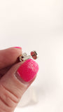 Hermes H Pink/Silver Tone Pierced Earrings - 3635