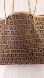 Fendi Zucchino Beige Canvas Tote Bag - 3569