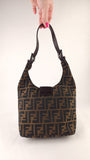 Fendi Zucca Brown Canvas Mamma Bucket Bag - G0570