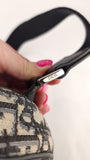 Christian Dior Navy Trotter Print Saddle Crossbody - 3636