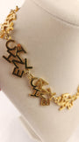 Chanel Gold Tone Cluster 'Chanel' Necklace - G0583
