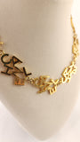 Chanel Gold Tone Cluster 'Chanel' Necklace - G0583