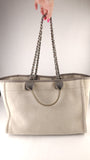 Chanel Beige/Grey Deauville Canvas Tote - G0537