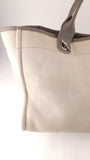 Chanel Beige/Grey Deauville Canvas Tote - G0537