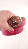 Gucci GG Pink Leather Belt - G0531