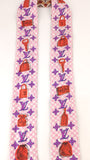 Louis Vuitton 'Bubblegram' Pink Reversible Silk Bandeau - 3639